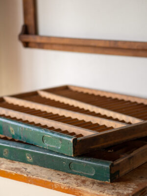 cassetti da tipografia di legno
